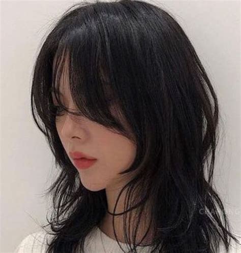 shoulder length hair korean|korean wolf cut girl.